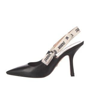Christian Dior Leather Graphic Print Slingback Pump